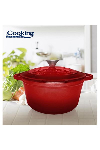 Heinner Heinner HR-KN-C29 saucepan, RED LINE, enameled cast iron + lid, 2.9 L, 22 X 9.5 cm