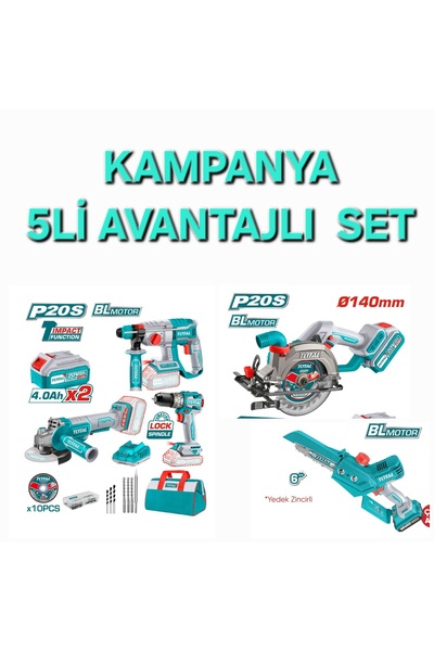 TOTAL AKÜLÜ 5Lİ AVANTAJLI SET