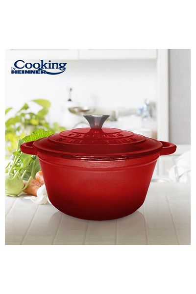 Heinner Heinner HR-KN-SM4 semi-pot, RED LINE, cast iron + lid, 4L, 24 x 11.5 cm