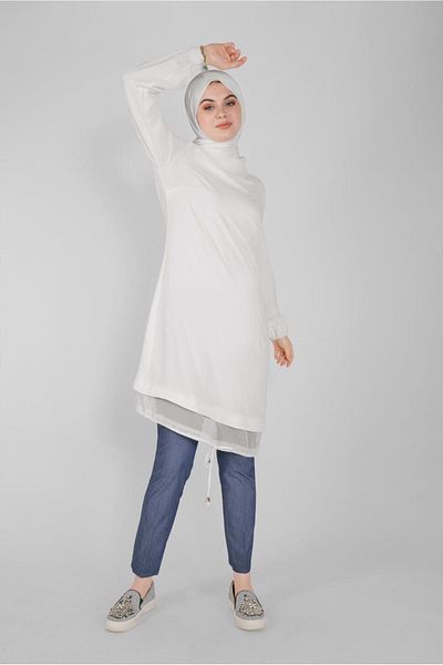 Alvina Mesh Detailed Aerobin Tunic 41388