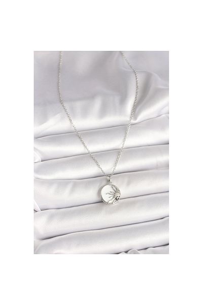 Skygo 316L Steel Silver Color Chain White Enamel Sunset Model Women's Necklace - Tj-Bko9999