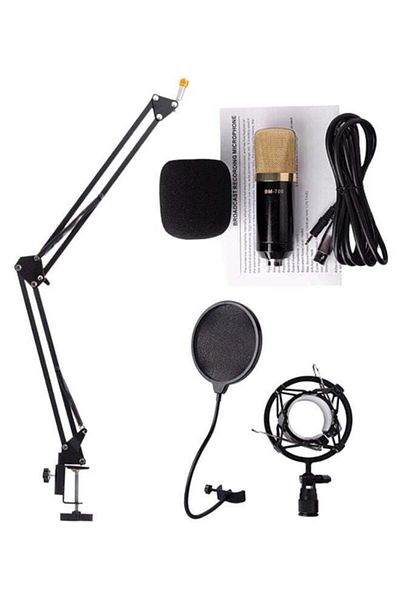 COOYA Professional Condenser Audio Streaming Ki, with Sound Card, Boom Arm, Shock Mount, BM700 Mic