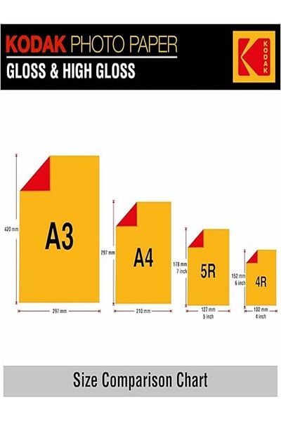 Kodak 260 GSM 4R (102x152mm) Instant Dry Waterproof High Glossy Photo Paper - 100 Sheets