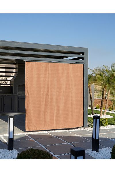 ALTINPAMUK Perdele pentru balcon cu ochi opțional Enxboy, maro simplu Ty901
