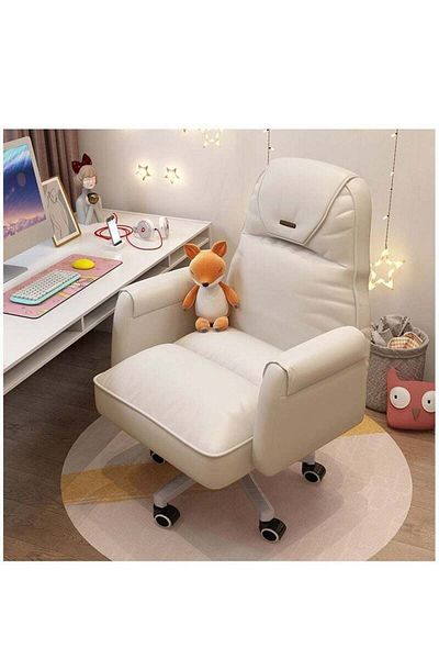 COOYA Home Computer Chair Seat, With Silent Wheel Slide, Five Positions, PU Soft Plastic, for Home