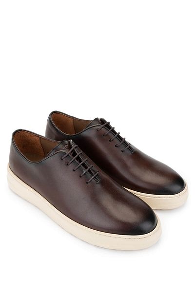 Tamer Tanca Men's Genuine Leather Brown Casual Shoes