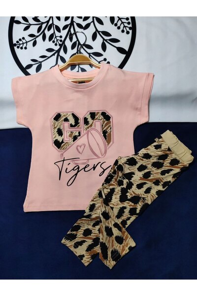 Beray Bebe Leopard Pattern Single Jersey Cotton Capri Girl Set