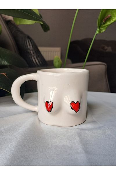Gonulella Mammary Mug Breasted Mug - Breast Mug / Chest Ceramic Mug