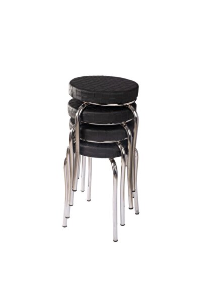 ekipmetal Tabure 4 Adet Siyah