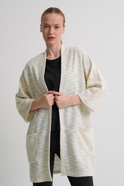 ALEXANDERGARDI Pocket Detailed Patterned Midi Length Women's Cardigan