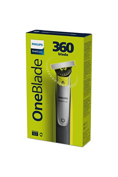 Philips Υβριδική ξυριστική μηχανή και κόπτης γενειάδας Philips OneBlade 360 ​​​​QP2734/31, ρυθμιζόμενη χτένα 5 σε 1