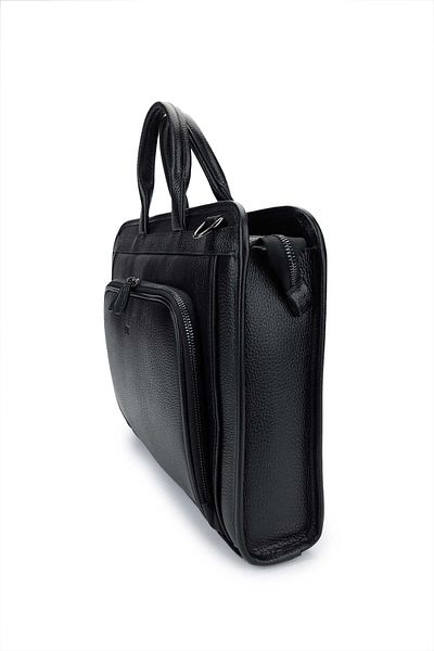 Tamer Tanca Men's Genuine Leather Black Floater Briefcase
