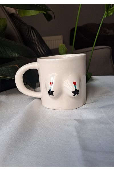Gonulella Mammary Mug Breasted Mug - Breast Mug / Chest Ceramic Mug