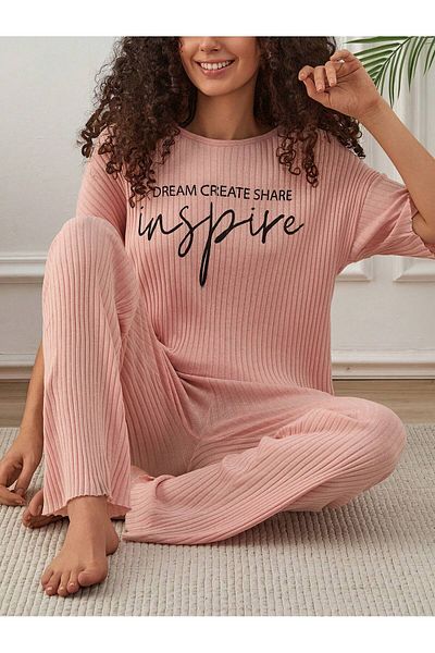 VG BOND MODA Comfortable Mold Fitilha Printed Women's Pajamas Setvg175