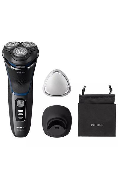 Philips Aparat de ras Philips Seria3000 S3344/13, Wet&Dry, Autonomie 60 min, 3 elemente de taiere (Negru)