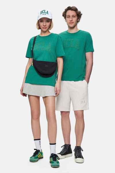 UCLA Ανδρικό μπλουζάκι CULVER Green Crew Neck με στάνταρ εφαρμογή