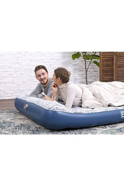 BESTWAY TriTech Doppelluftbett Fashion Flock mit integrierter Elektropumpe 203 x 152 x 30 cm