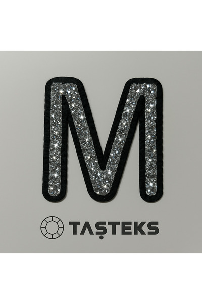 Taşteks TAŞLI Ütülenebilen veya Sticker Olarak Kullanılabilen 6cm M Harfi