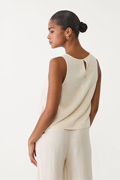 Stradivarius Flowing linen blend racerback top