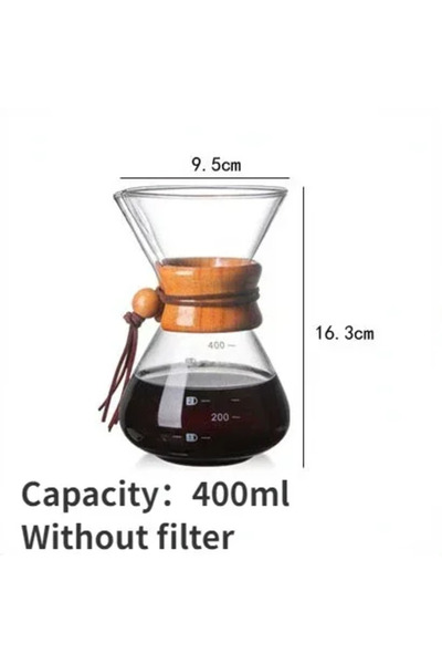 Choice 400ml Not filter Hand Glass Coffee Kettle with Stainless Steel Filter Drip Brewing Hot Brewer Coffee
