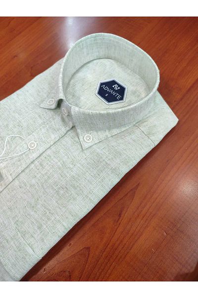 ADVANTE Güncüoglu 100% Cotton Short Sleeve Pocket Collar Buttoned Solid Color Classic Men's Shirt