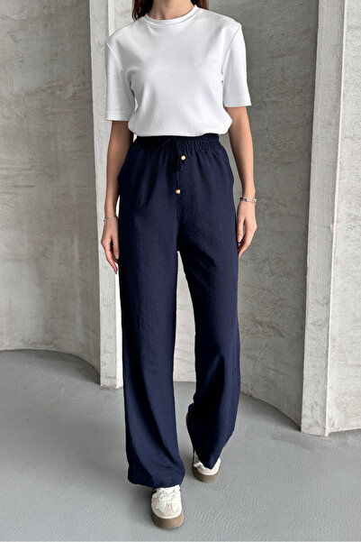 macharel jeans Wide Leg Ayrobin Linen Trousers