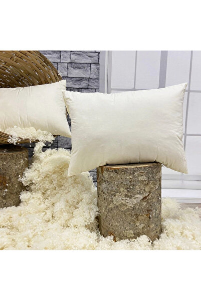 ÇIQRIK HOME 2 ADET Merinos Boncuk Yünü Yastık -İç Dolgu:%70 Yün %30 Silikon