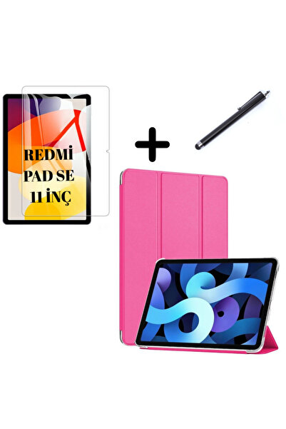 UnDePlus Xiaomi Redmi Pad SE 11inç Kılıf SET PU Deri Smart Tablet Kilifi Ekra...