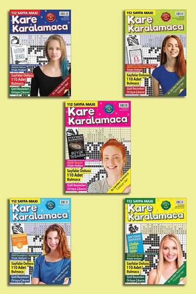 MAXİ Kare Karalamaca Set-5 Kitap-550 Adet Bulmaca