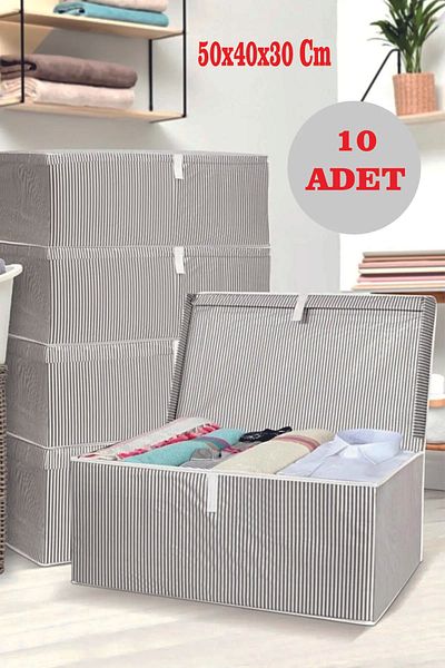 Melantis 10 броя торбички за съхранение с капак, мега размер 50*40*30* многофункционална торбичка за съхранение
