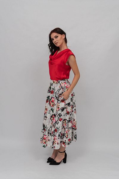 Gorgeaux Linda Red Top and Skirt Set - S(36)