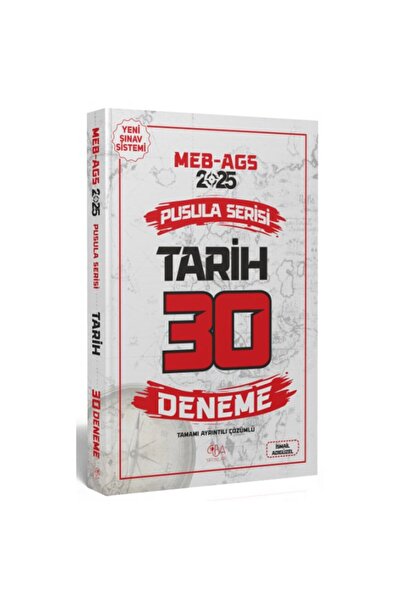 CBA Akademi CBA Yayınları 2025 MEB-AGS Tarih 30 Deneme Çözümlü Pusula Serisi ...
