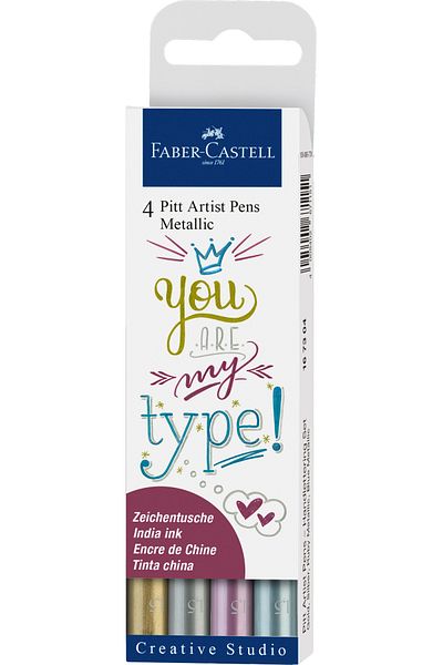 Faber Castell Pitt Artist Pen Set 4 Pcs Metallic Faber-Castell