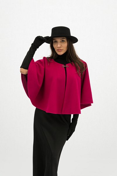 Gorgeaux Emilia Pink Cape and Black Skirt Set - 5XL(50)