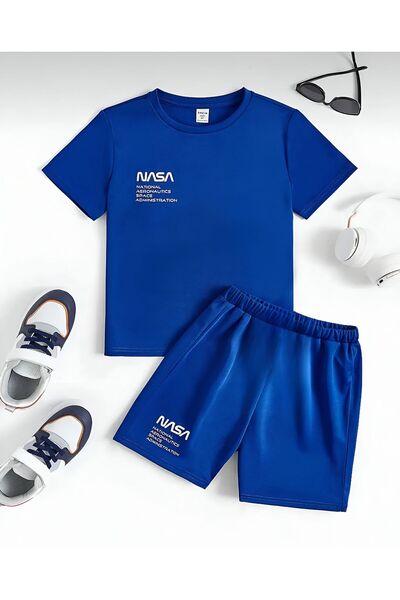 BYMEER طقم شورت سفلي مطبوع من Saks Kids Nasa