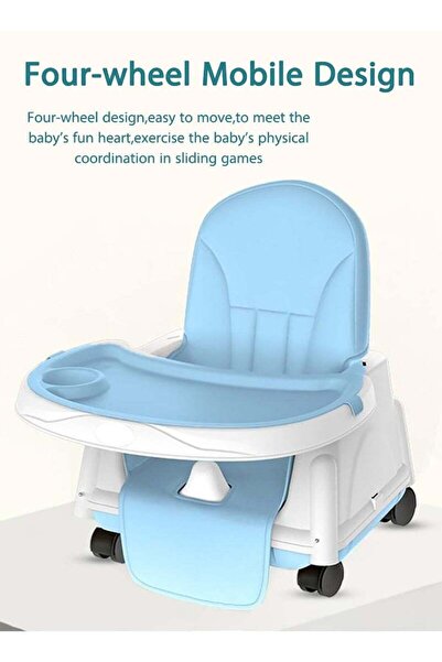 COOYA Multi-Functional Baby High Chair, Adjustable Height with Dining Tray, for Babies Toddlers(Blue)
