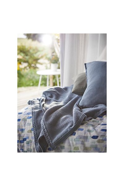 IKEA بطانية HUMLEMOTT، أزرق-رمادي، 130 × 170 سم