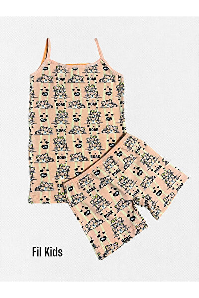 elmas kids طقم بوكسر للفتيات مصنوع من القطن بنسبة 100% على شكل قلوب قطط ملونة