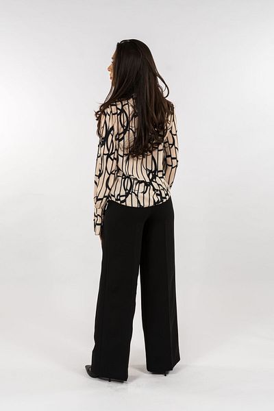 Gorgeaux Elegant Set Cream Blouse And Black Pants - 4xl(48)