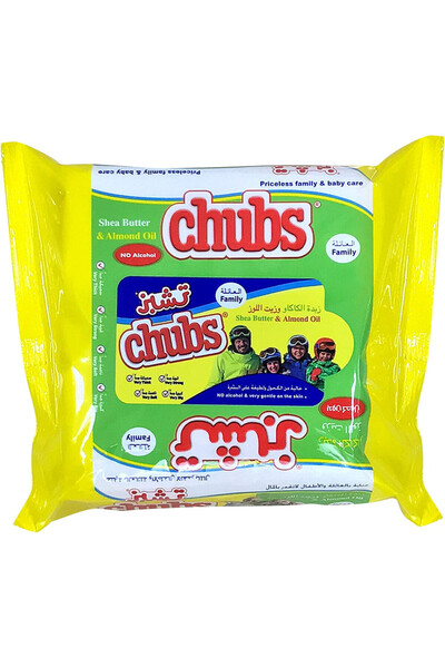 chubs مناديل عائلية منعشة، عبوة من 20 منديلًا برائحة اللوز وزبدة الشيا