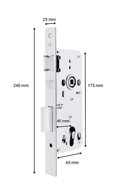 Tursan Cylinder Recessed Lock 40 Mm
