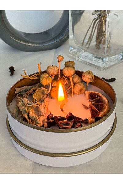 Nish Candles Kokulu Mum Adaçayı, Üzerlik Otu, Karanfil ve Kurutulmuş Limon Sü...