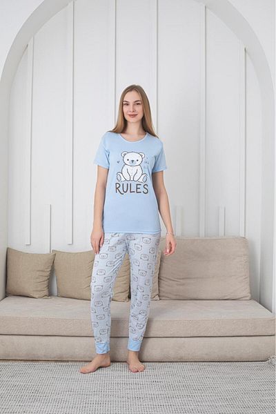 Lunaberry Set pijamale de vară pentru femei, imprimat, 100% bumbac, moale, zestre