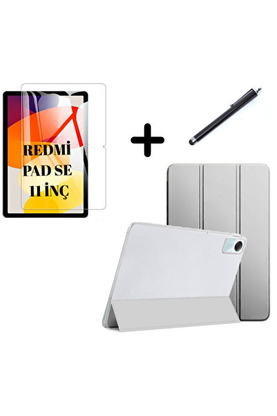 UnDePlus Xiaomi Redmi Pad SE 11inç Kılıf SET PU Deri Smart Tablet Kilifi Ekra...