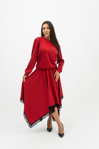 Gorgeaux Red Lace Suit Liana - 4XL(48)