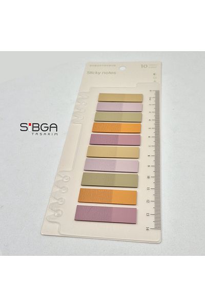 sibga tasarım Transparent Colored Post-It Note Paper - 200 Sheets Bookmark Sticker