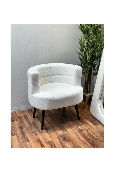 Gerenic Elegantly designed boucle fabric chair - modern beige decorative chair