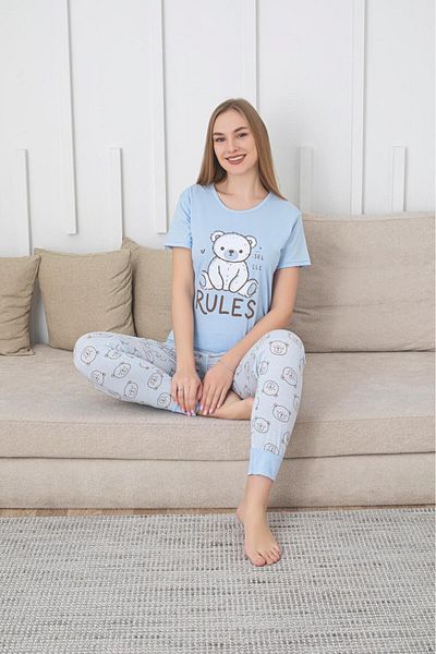 Lunaberry Set pijamale de vară pentru femei, imprimat, 100% bumbac, moale, zestre