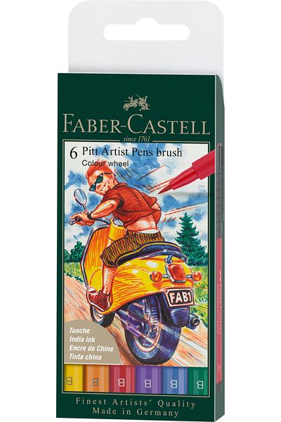 Faber Castell Pitt Artist Pen Set 6 Pcs Basic Colors 2022 Faber-Castell