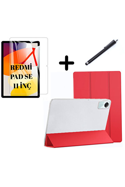 UnDePlus Xiaomi Redmi Pad SE 11inç Kılıf SET PU Deri Smart Tablet Kilifi Ekra...